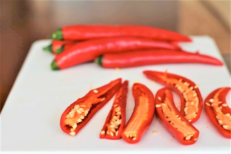 Cayenne Large Red Thick Pepper Seeds 50000 Scoville Spicy Etsy