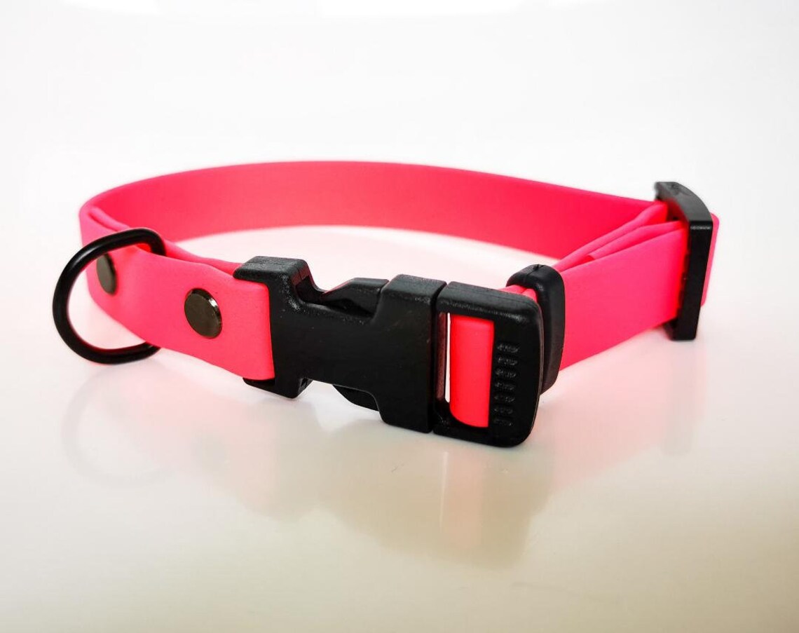 Hot Pink Biothane Dog Collar Vegan Dog Collar Quick Etsy