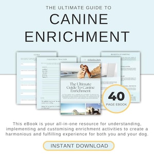Libro electrónico sobre enriquecimiento canino, planificador digital de enriquecimiento canino