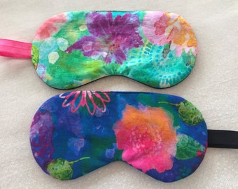 Floral Cotton Lawn Sleep Mask, Ultra Soft Eye Mask with adjustable Strap