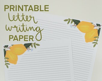 Lemon Stationery Printable Full Size