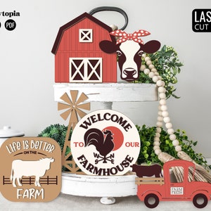 Farm SVG Farmhouse Tiered Tray SVG Country Home Décor - Etsy