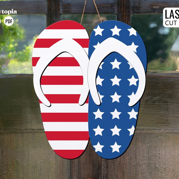 Patriotic Flip Flops - Etsy