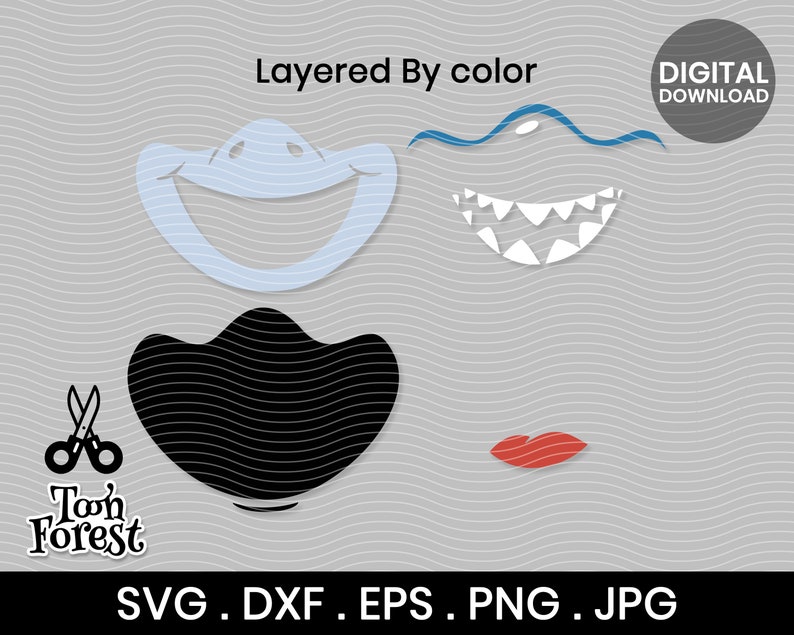 Download Cute Shark SVG DXF EPS and Png cut files for kids face ...