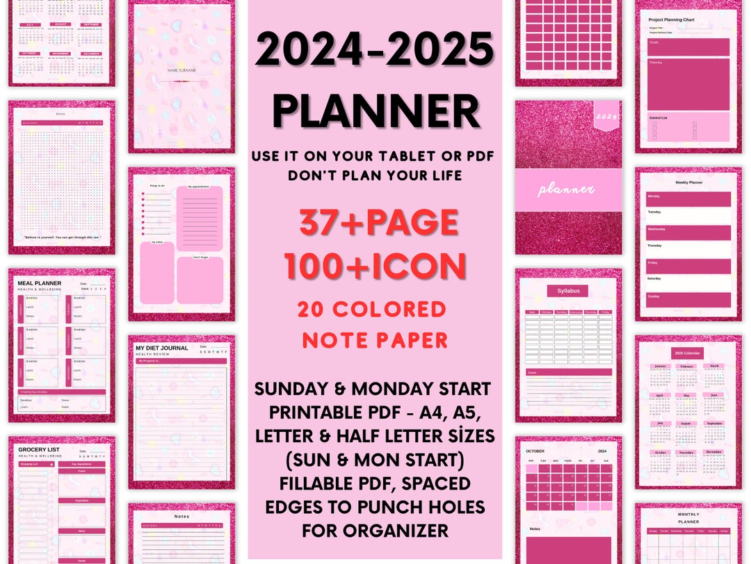Printable Barbie Planner 20242025 Planner Personal Planner Etsy