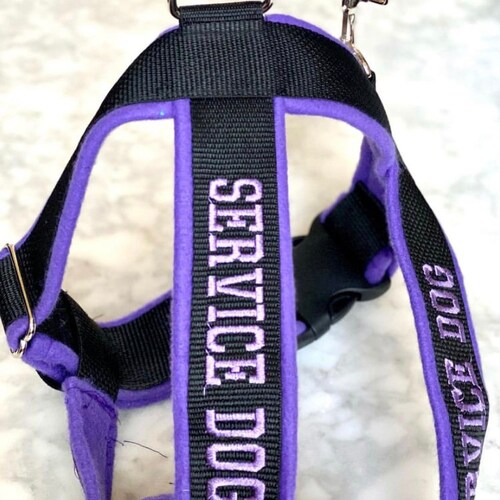 Leather Service Dog Y Front Harness Black Hardware Ideal for Etsy UK