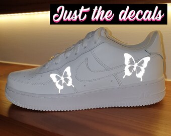 Reflektierende aufkleber | Etsy Silber Reflektierender Schmetterling Air Force 1s