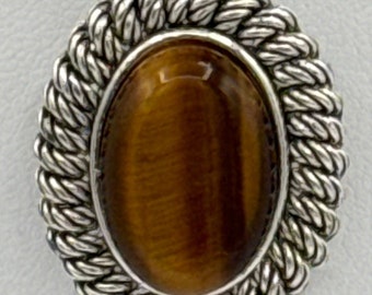 Collar de piedras preciosas de ojo de tigre de Avon vintage