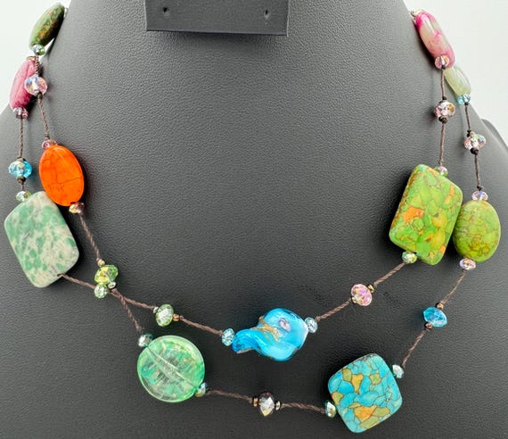 Multi stone beaded necklace - image 6