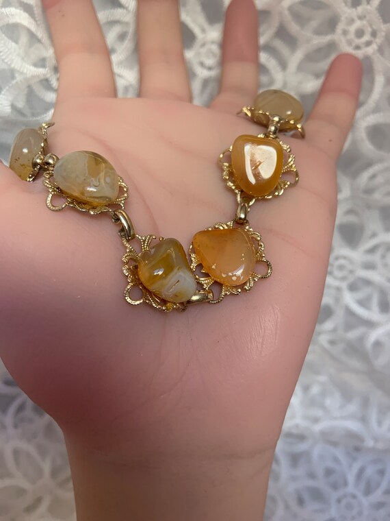 Vintage beautiful light honey color stones and go… - image 4
