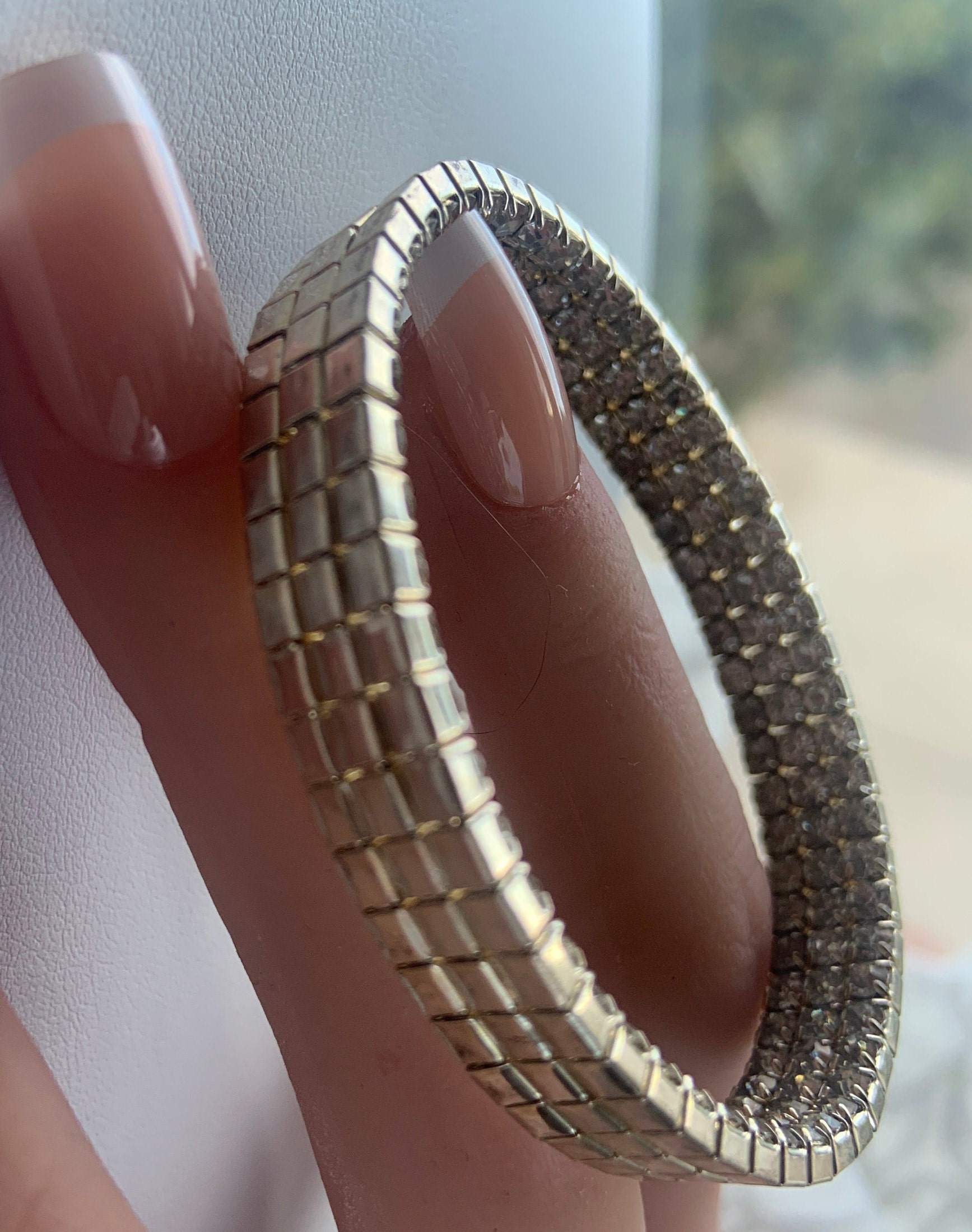 Bracelet Vintage En Argent Et Strass - Très Belle Qualité - Bijou Ancien