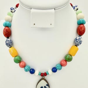 Vintage Semi Precious Stone Statement Necklace