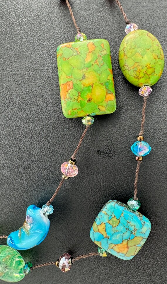 Multi stone beaded necklace - image 4