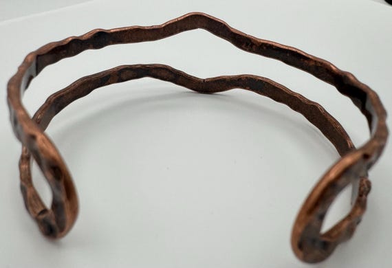 hammer worked copper cuff bracelet - image 4
