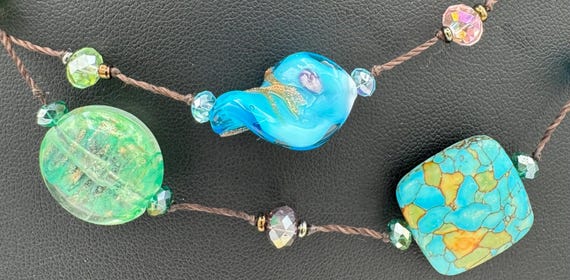Multi stone beaded necklace - image 5