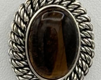 Collar de piedras preciosas de ojo de tigre de Avon vintage
