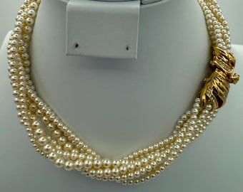 FRANKLIN MINT Shakira Caine Pearlessence 3-strand Luminous Faux