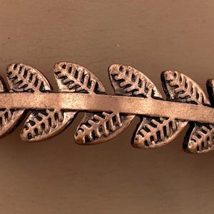 Copper cuff leaf shaped bracelet