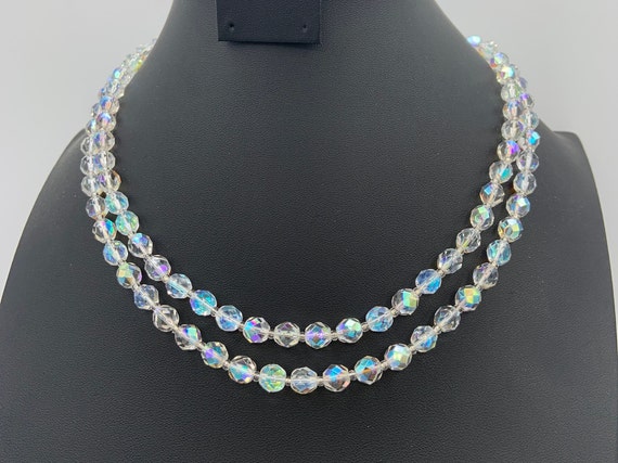 Vintage aurora borealis double strand box closure… - image 1