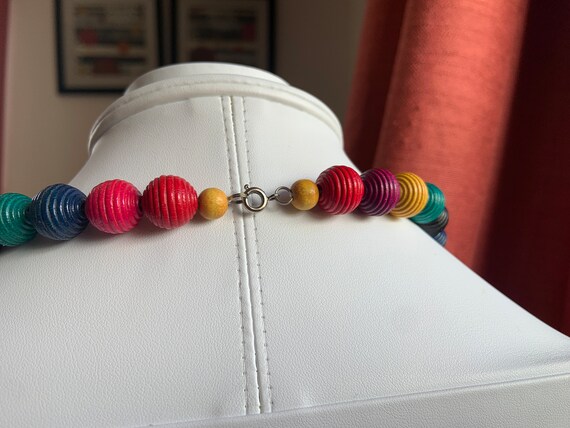 Colorful single layer multicolored round wooden b… - image 4