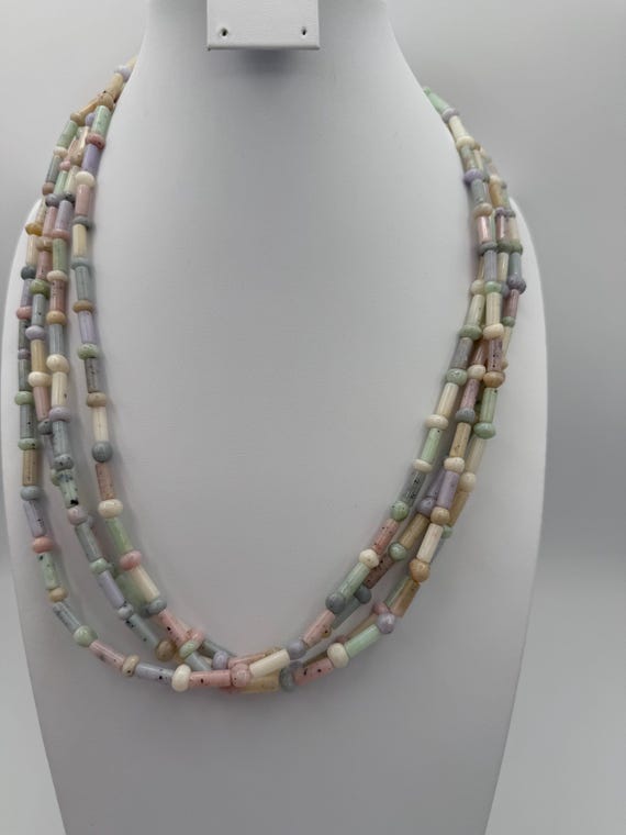 vintage multilayer pastel tones necklace.