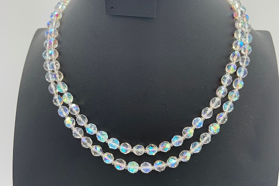 Vintage aurora borealis double strand box closure… - image 2