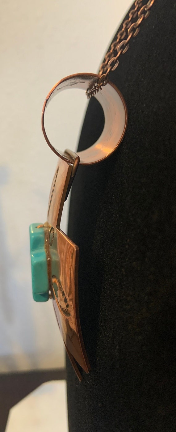 Southwest Navajo statement copper and turquoise n… - image 4