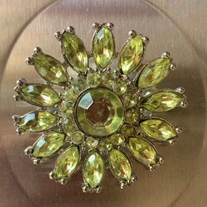 Gran alfiler de flor de manzana verde.