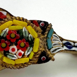 Vintage micro mosaic guitar pin/brooch