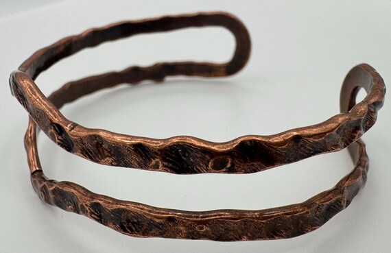 hammer worked copper cuff bracelet - image 3