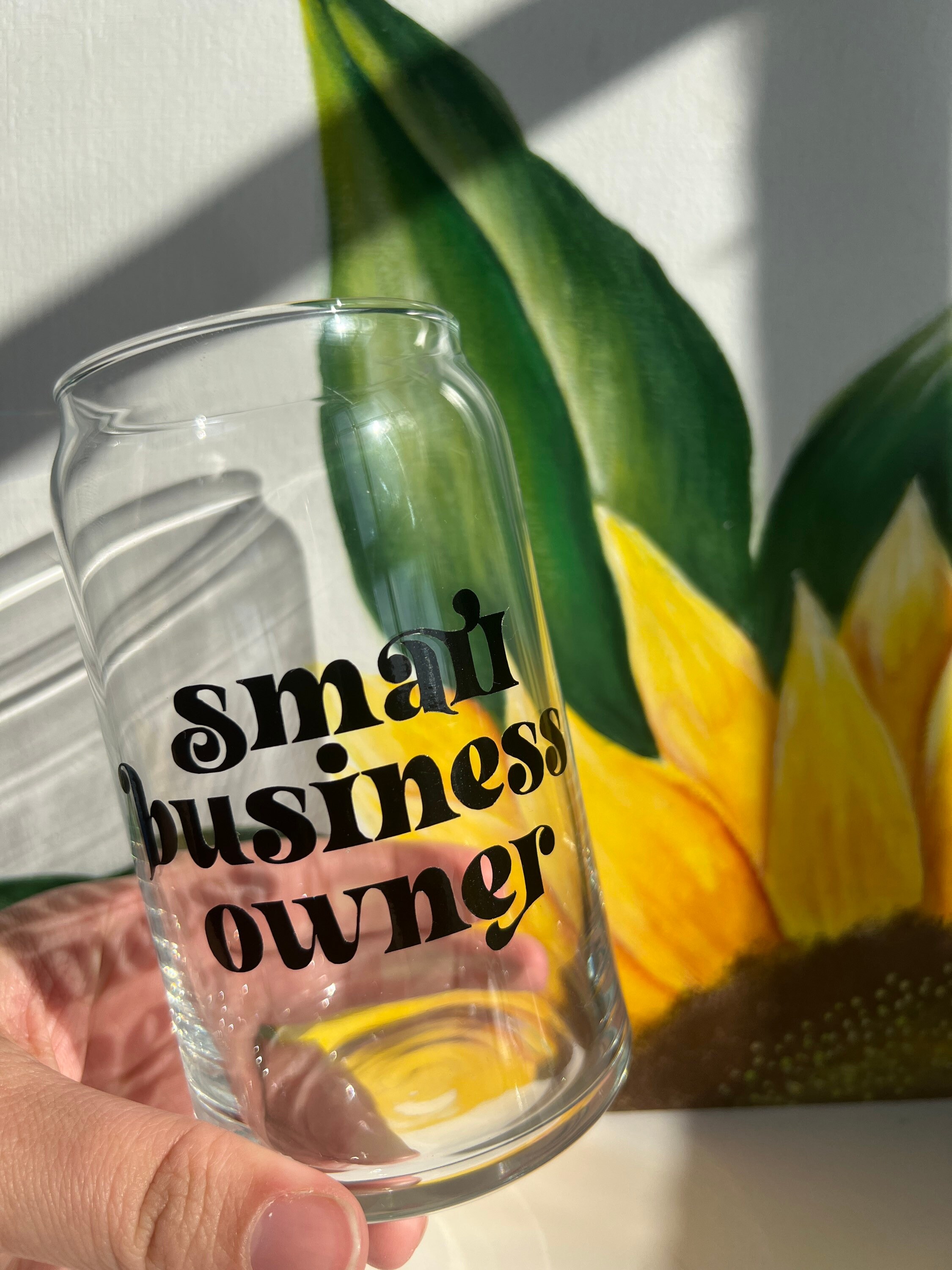 Small Business Owner 16oz Glass Cup