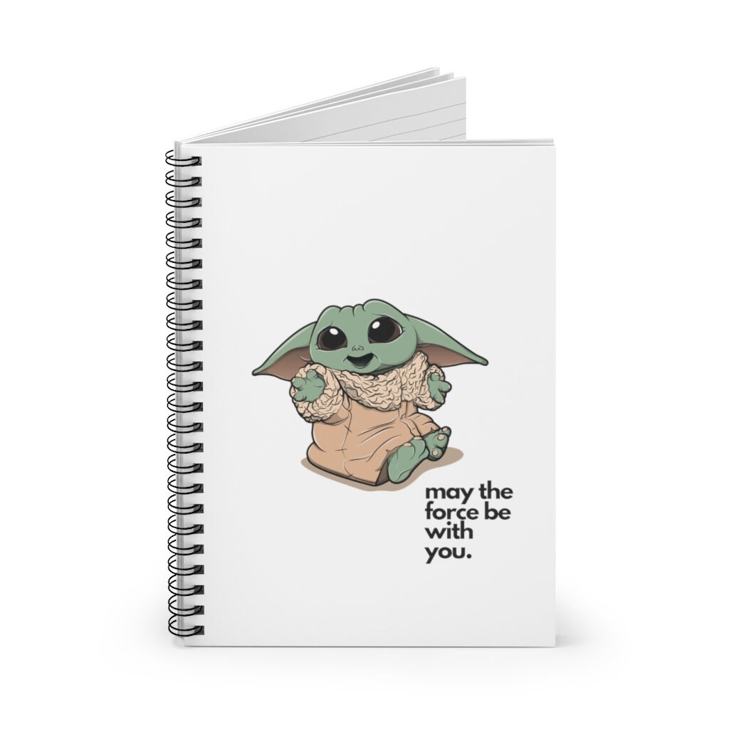 Baby Yoda Notebook Lined Paper Star Wars Journal Spiral Etsy