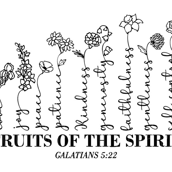 Fruits of the spirit floral svg png studio 3 file floral flowers svg bible verse svg cute shirt design