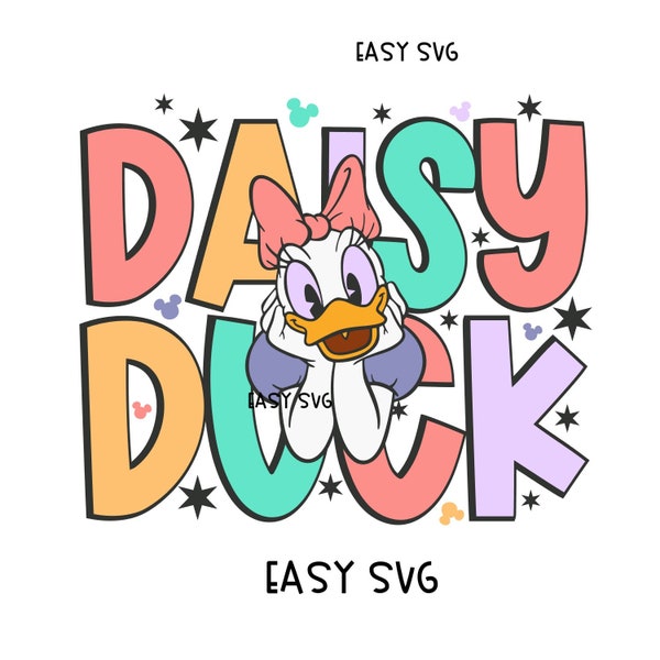 cute Daisy Duck svg png studio 3 Easy Cut Layers Welded Commercial daisy summer svg castle magic design shirt vacation svg