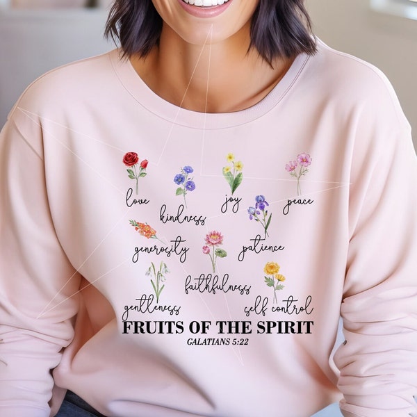 Fruits of the spirit floral watercolor png  verse png for sublimation clipart dtf printing cute shirt design