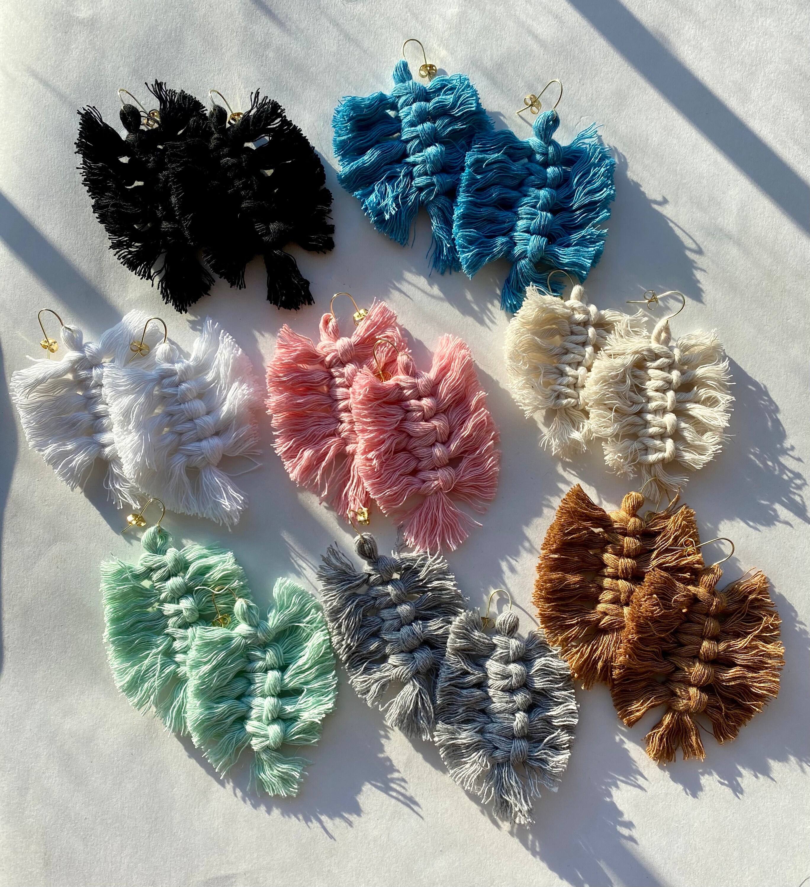 Handmade Yarn Earrings Earrings Handmade Earrings Yarn Etsy