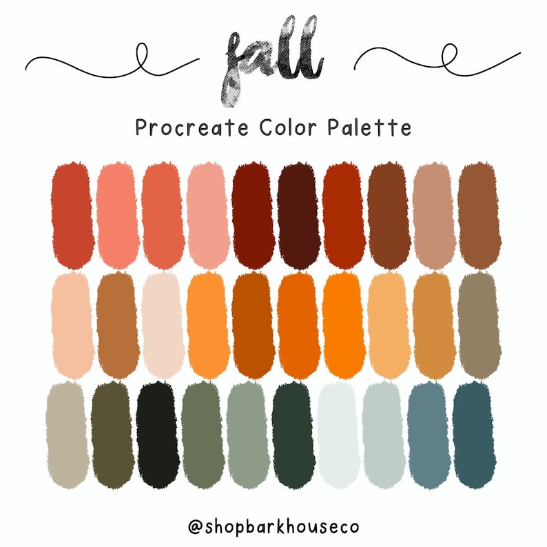 Fall Procreate Color Palette Instant Download Procreate - Etsy