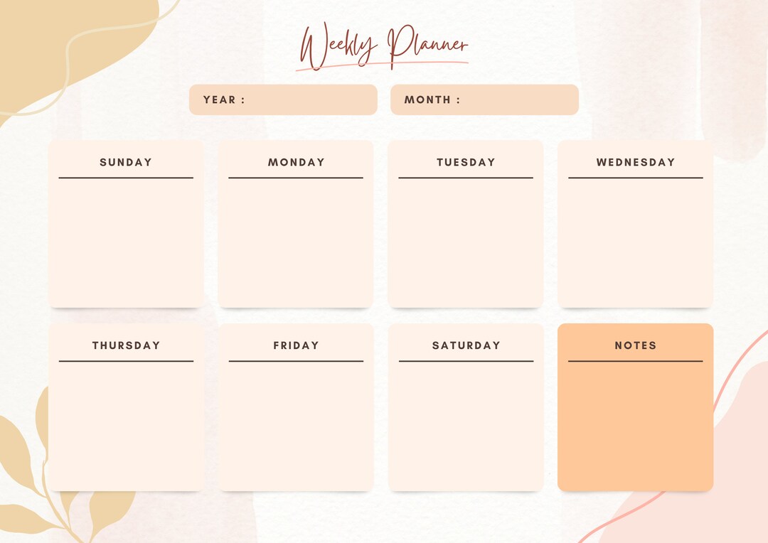 Weekly Planner Printable to Do List, Minimal Weekly Schedule, Weekly ...