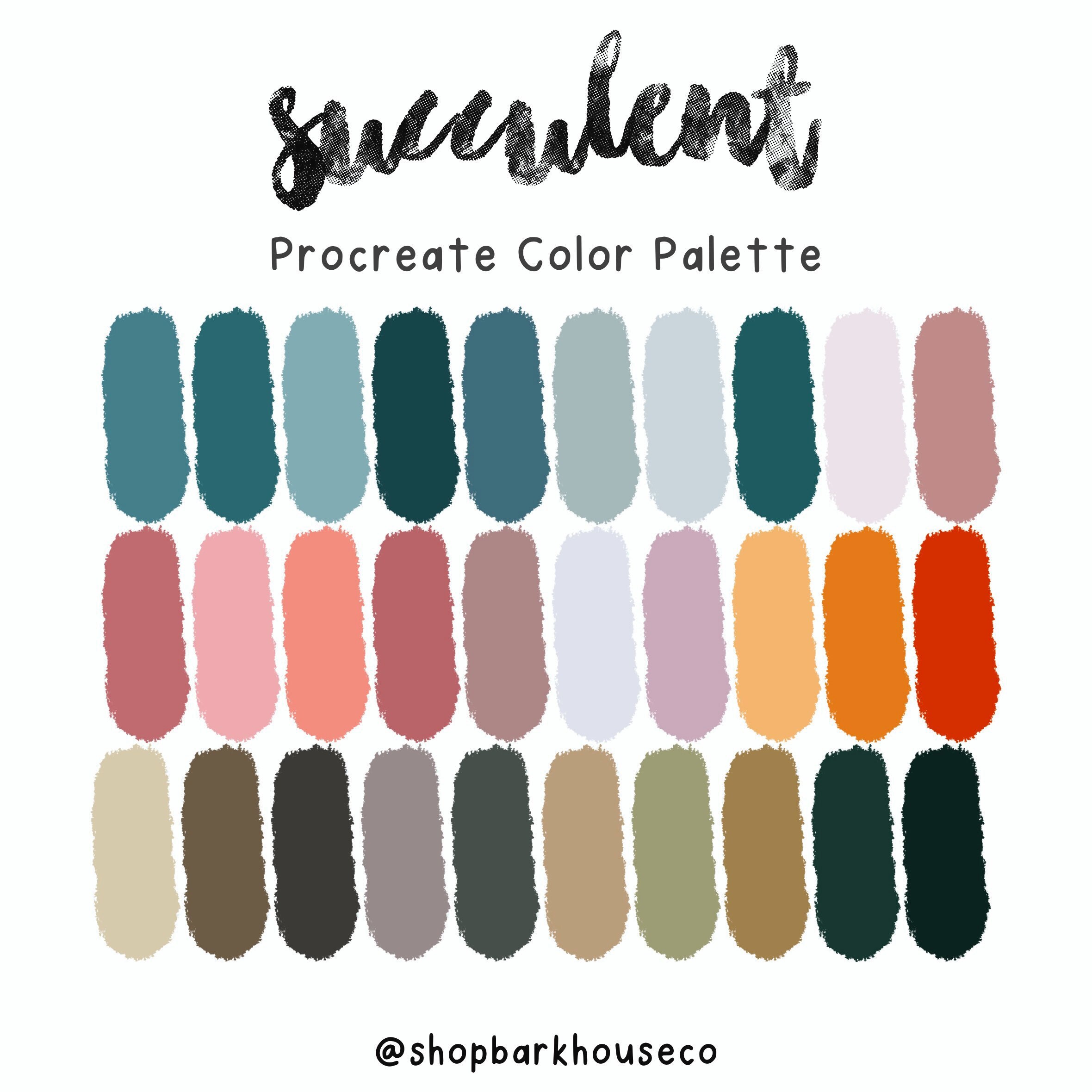 Succulent Procreate Color Palette Instant Download - Etsy