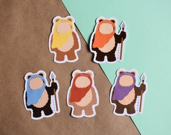 Ewok Sticker Wookie Space Bear