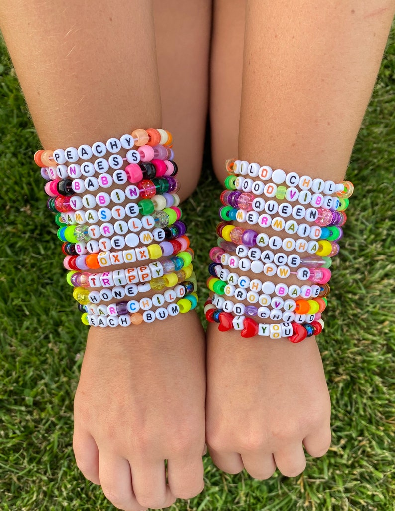 Kandi word bracelets Etsy