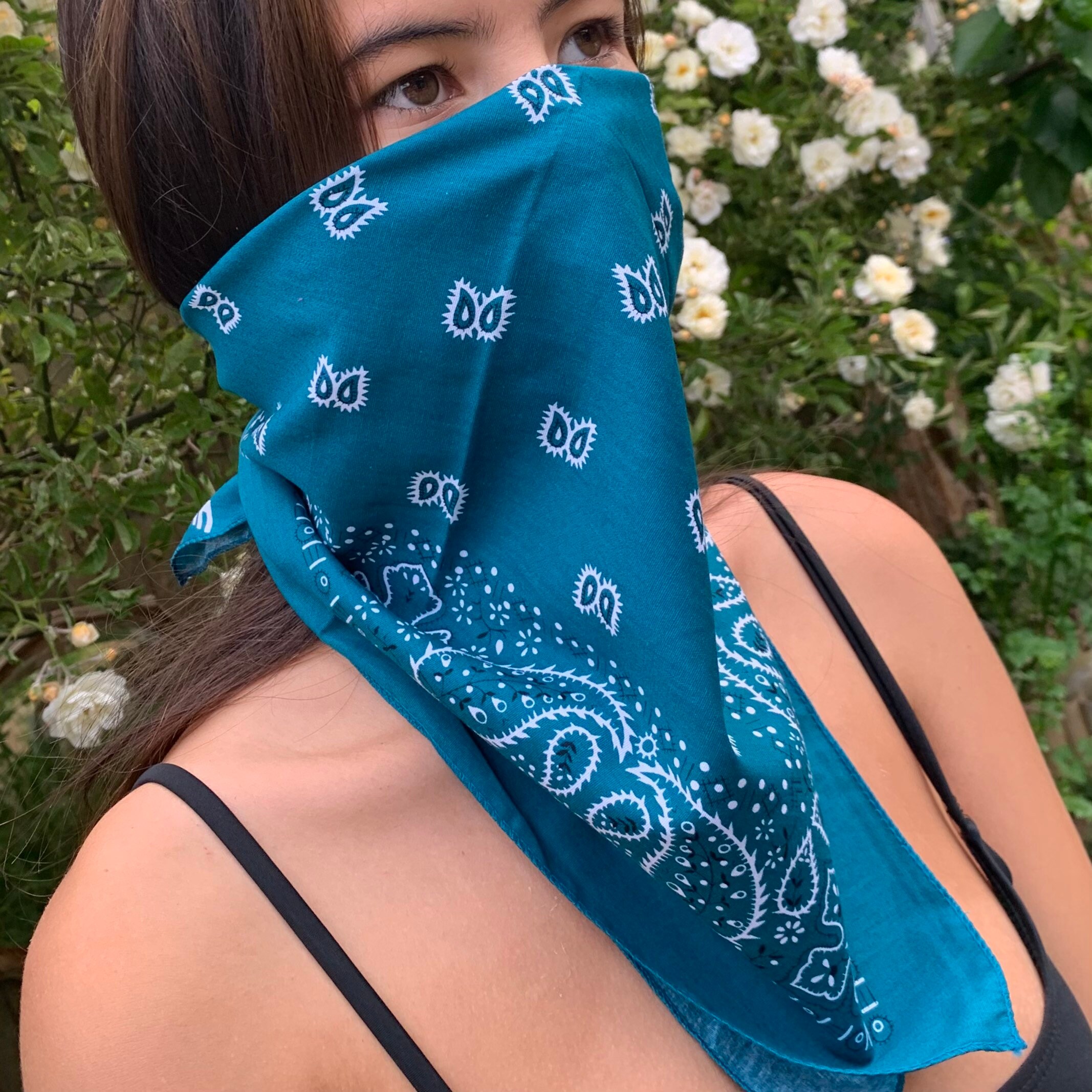 Teal Paisley bandana Cotton Durag Sun Headscarf Baby Durag Etsy