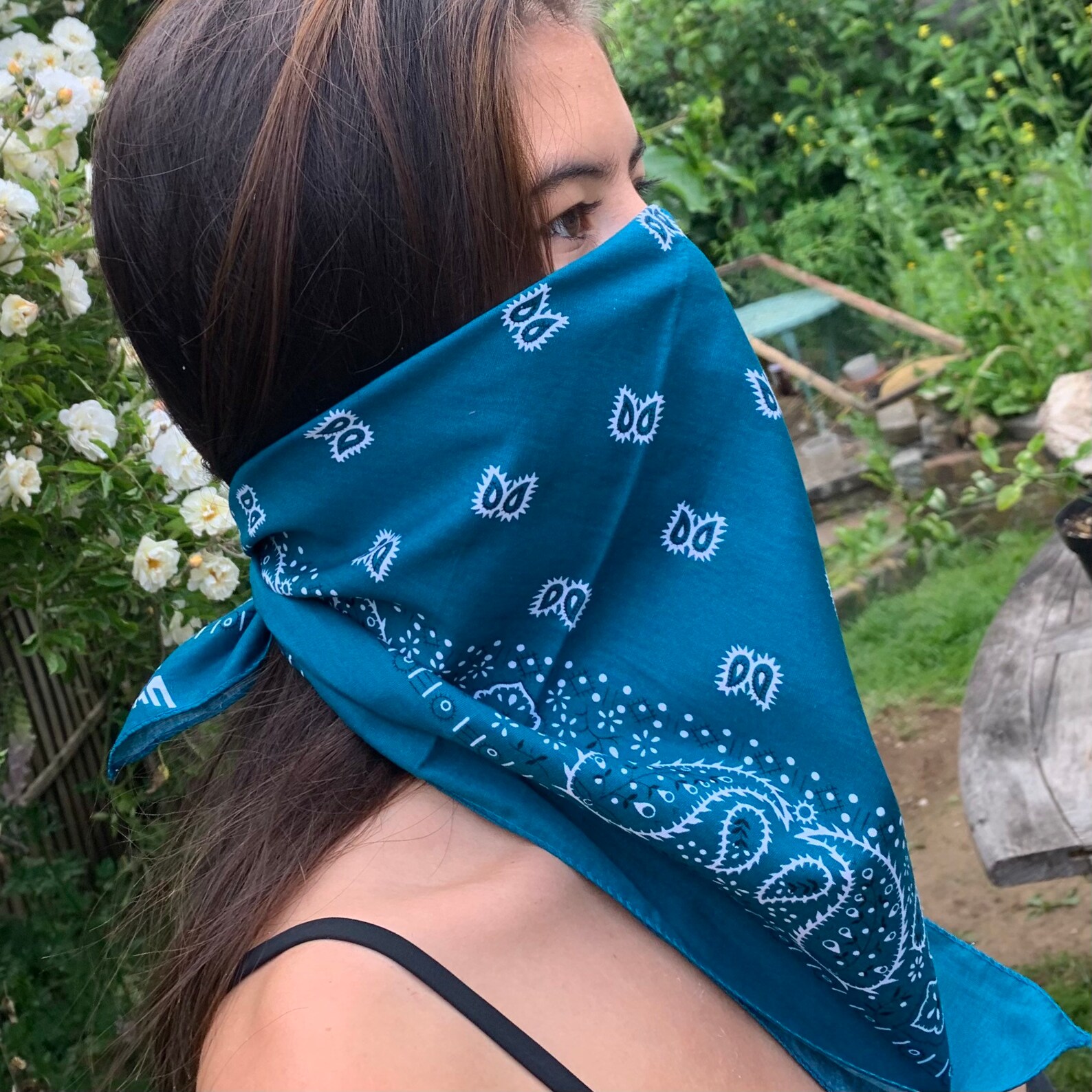 Teal Paisley bandana Cotton Durag Sun Headscarf Baby Durag Etsy