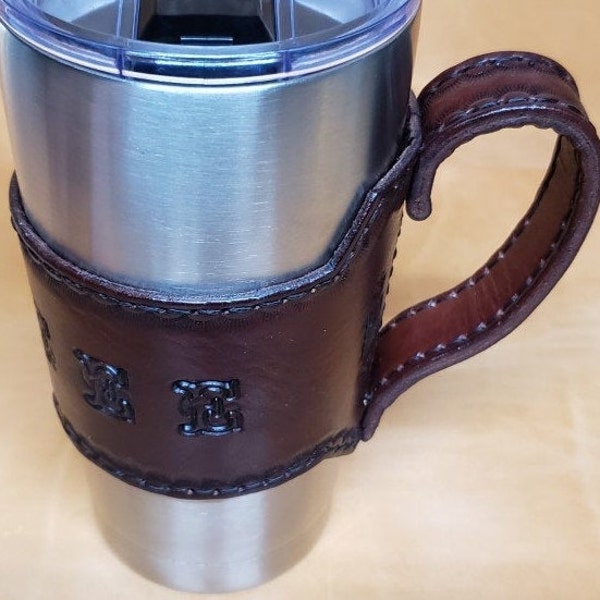 Leather Travel Cup Handle Pattern