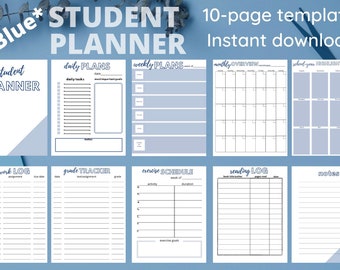 Student Planner; Academic Planner; Back-to-School Planner; Daily Planner; Weekly Planner; Homework Tracker; Grade Tracker; Digital Planner