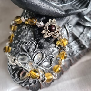 Bespoke 7&quot; Glass Bead Bracelet with a lotus bead