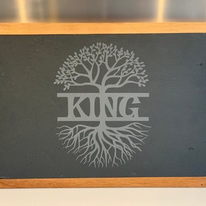 Custom slate and acacia cutting board 13&quot; x 9&quot;