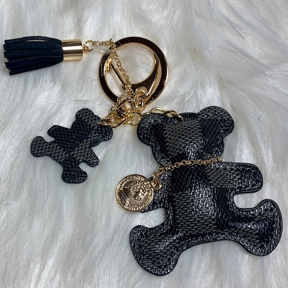 Keychains Luxury Ladies Keychain High Quality Leather Bear Tassel