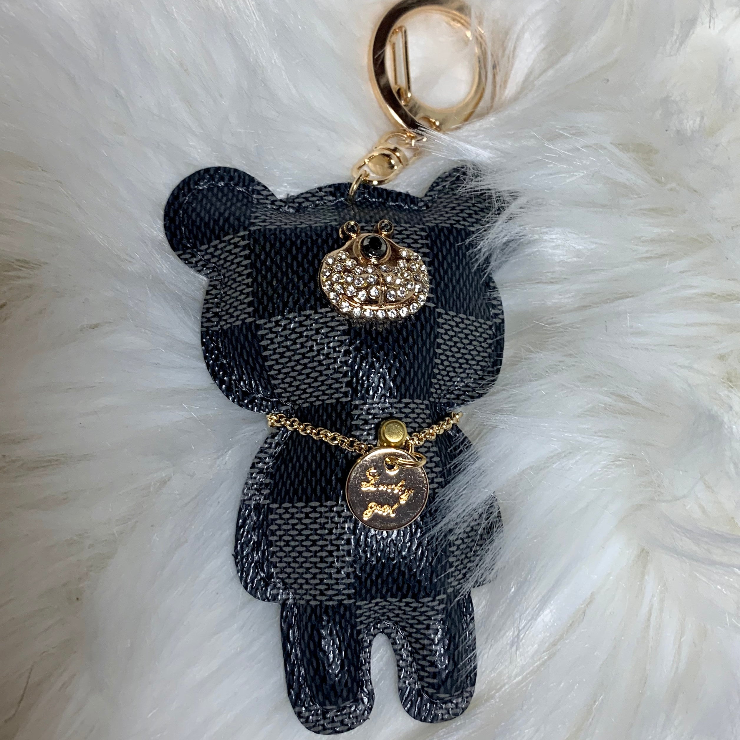TheCharmingEye Flower Bear Keychain, Flower Designer Purse Charms, Bear Purse Charm Keychains, Gifts, Adorable Bears