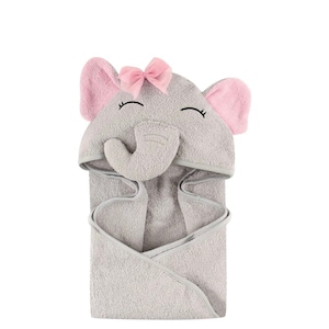 Pretty Elephant Baby Bath Towel-Custom Embroidered